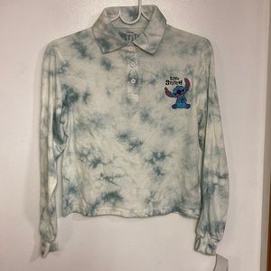 🌸 NWT Disney Lilo & Stitch Tye dye polo crop shirt